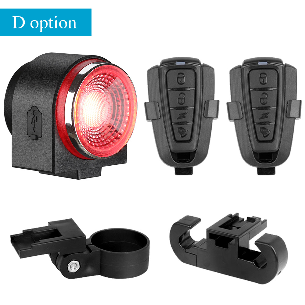 Awapow z zabezpieczeniem przeciw kradzieży rowerowy ogon alarm świetlny USB akumulator Super jasne światło rowerowe IP65 wodoodporne tylne światło doprowadziło lampa rowerowa: D