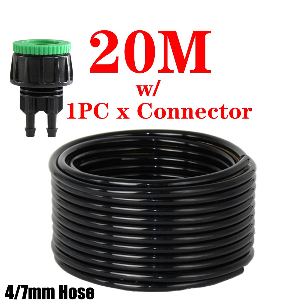 RBCFHl 5m-100m 4/7mm Garden Watering PVC Pipe Micro Irrigation Tubing Sprinkler W/ 1/2''&amp;3/4'' Integrated Connector: Grey