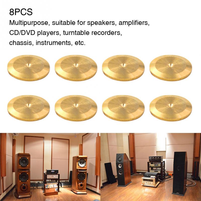 8pcs Copper Alloy Audio Accessories Speaker Spike Pad Isolation Feet Turntable Recorder Protective Stand Multipurpose Base Home