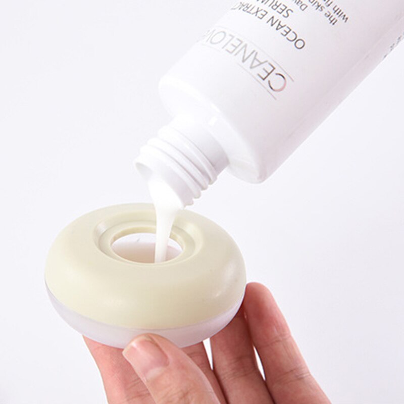 Rund emulsion opbevaringsboks bærbar rejse push-type håndvaske sæbe flydende flaske organizer shampoo dispenser container værktøj