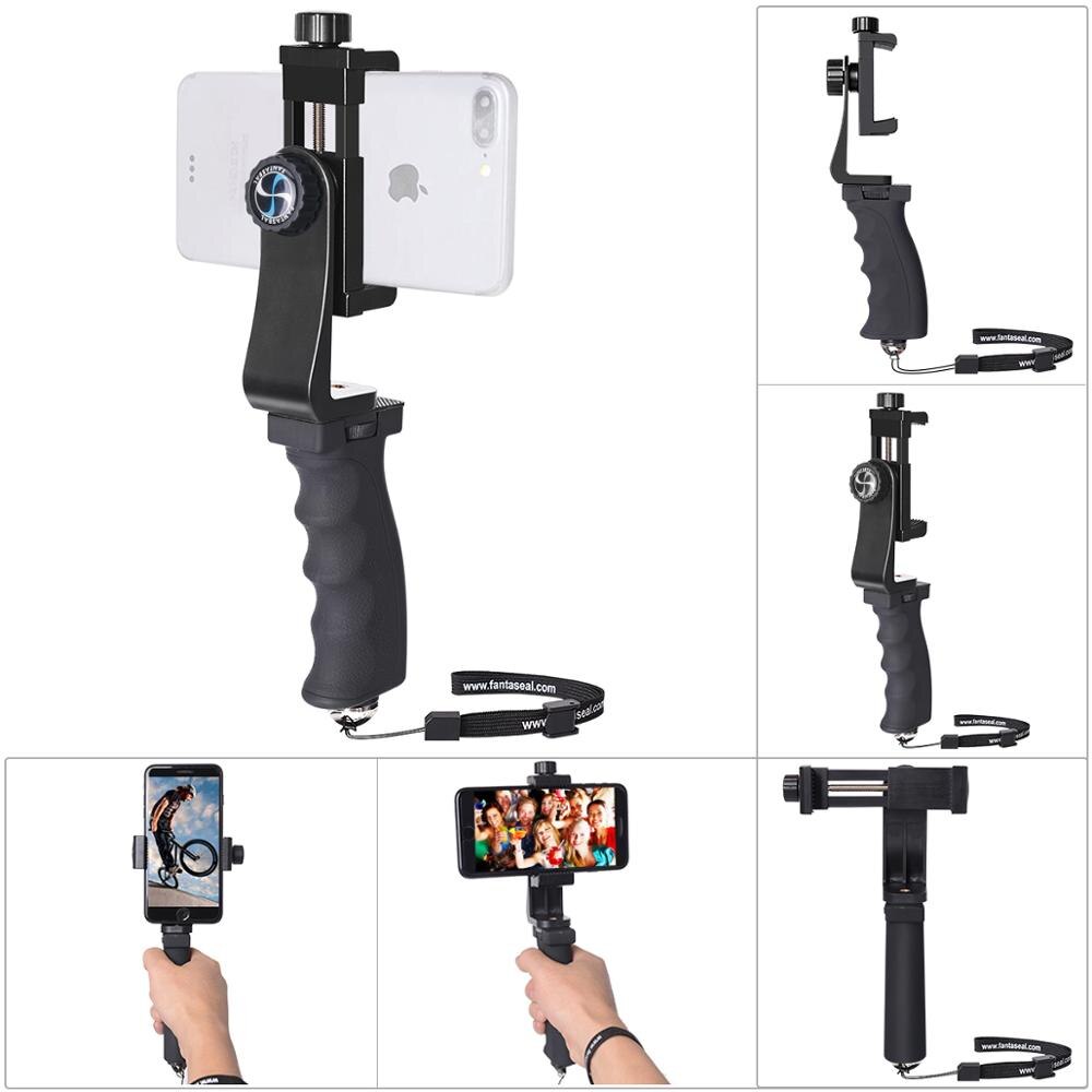 Cellulare rotativo Hand Grip Holder Telefono Mobile Stabilizzatore Selfie Bastone del Giunto Cardanico Staffa Morsetto per il iPhone XR XS XSMAX X 8 7 6 più