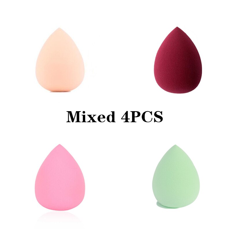 4 Pcs/set Sponge Water Shape Puff Face Makeup Reusable Cleaning Foundation Base Liquid Powder Sponge Cosmetic Tool: 4Pcs-Mixed