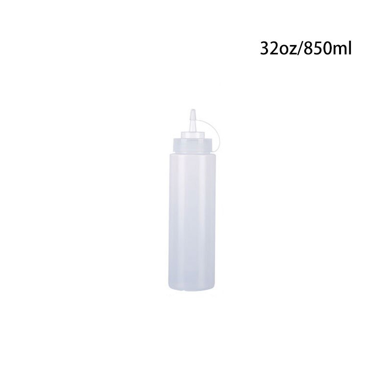 Plastic Naald Neus Salade Dressing Squeeze Fles Ketchup Duurzaam Mosterd Kruiderij Dispenser Flessen Keuken Accessoires: 32 oz (850ml)-White