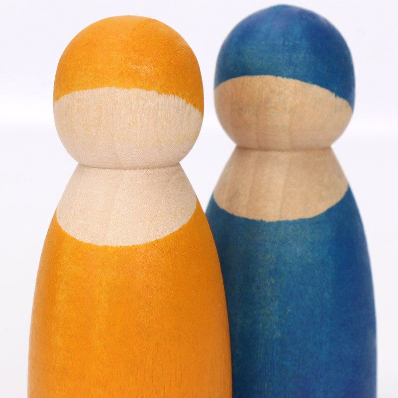 13 pièces/ensemble Montessori jouets en bois arc-en-ciel blocs amis Peg poupées corps bébé semblant jouer personnes FiguresRainbow empileur