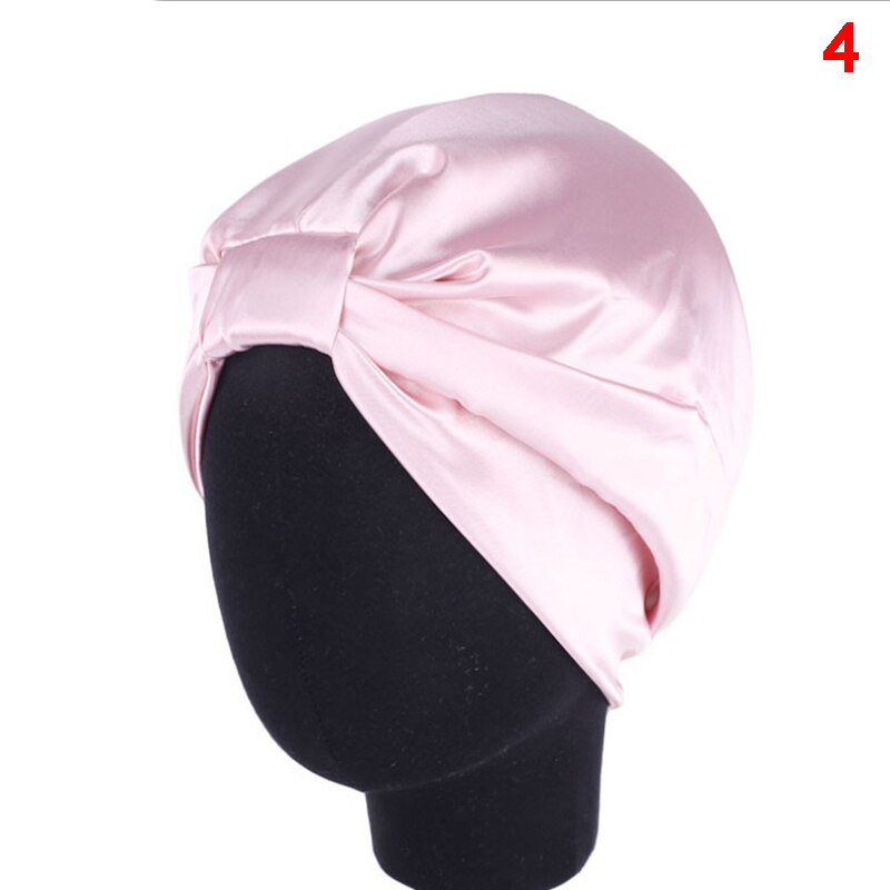 6 couleurs soie Salon Bonnet femmes sommeil Bonnet de douche élastique soins des cheveux Bonnet tête chapeau: N4
