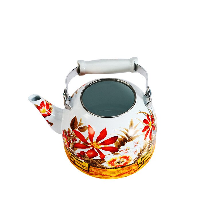 1.5-2.5L enamel kettle household kettles pear-shaped pot fat pot cold kettle pottery handle round pot induction cooker universal