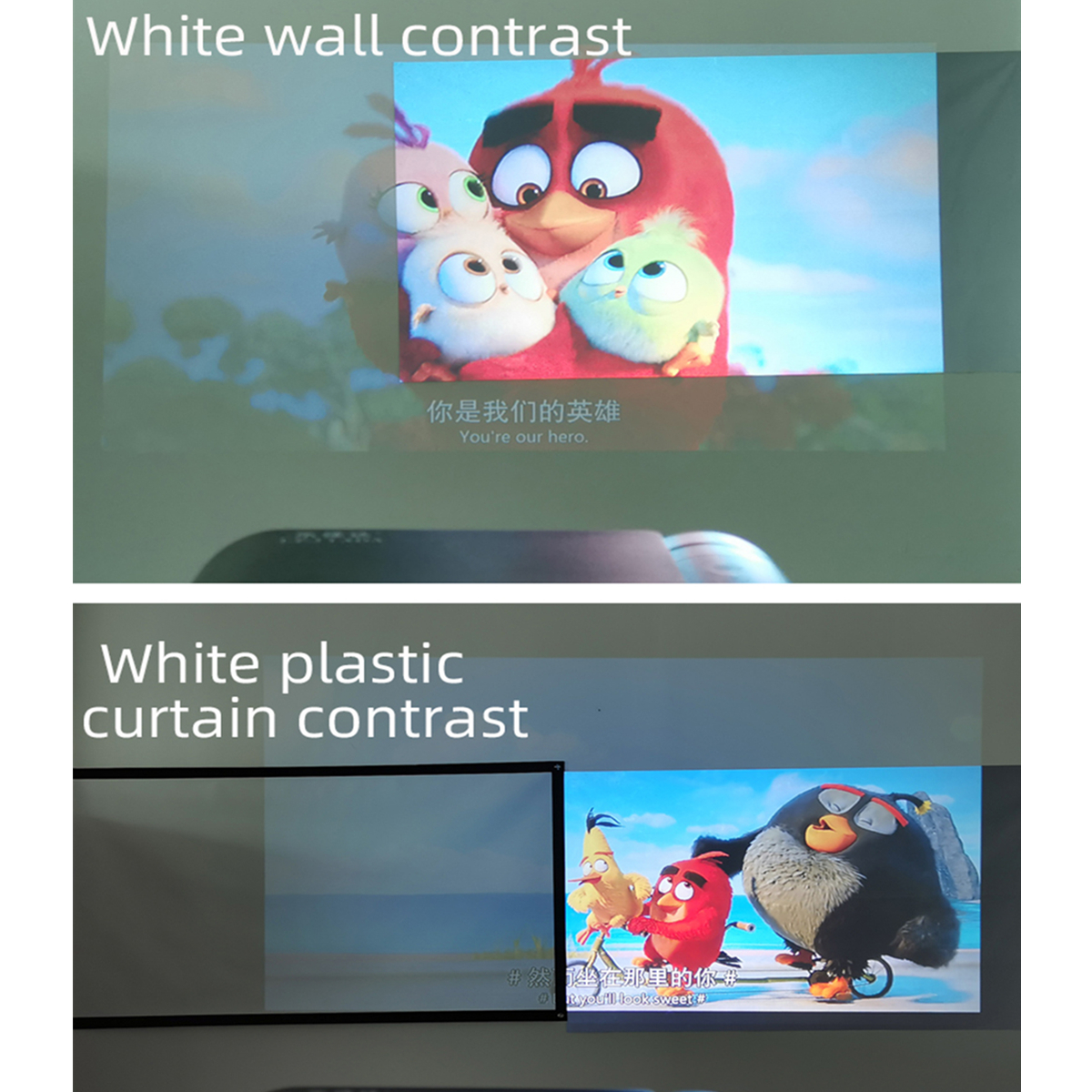 Projector simple curtain Anti-light screen 60 72 84 100 120 inches home outdoor office portable 3d HD projector screen