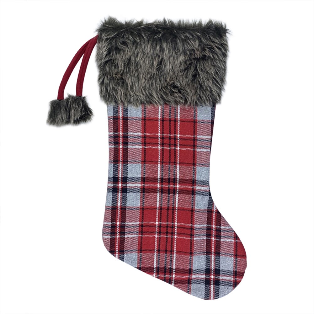 Kerst Kousen Voor Jaar Festival Plaid Bags Xmas Boom Sokken Kerstsok Snoep Zak Cadeau Voor Kids: 1