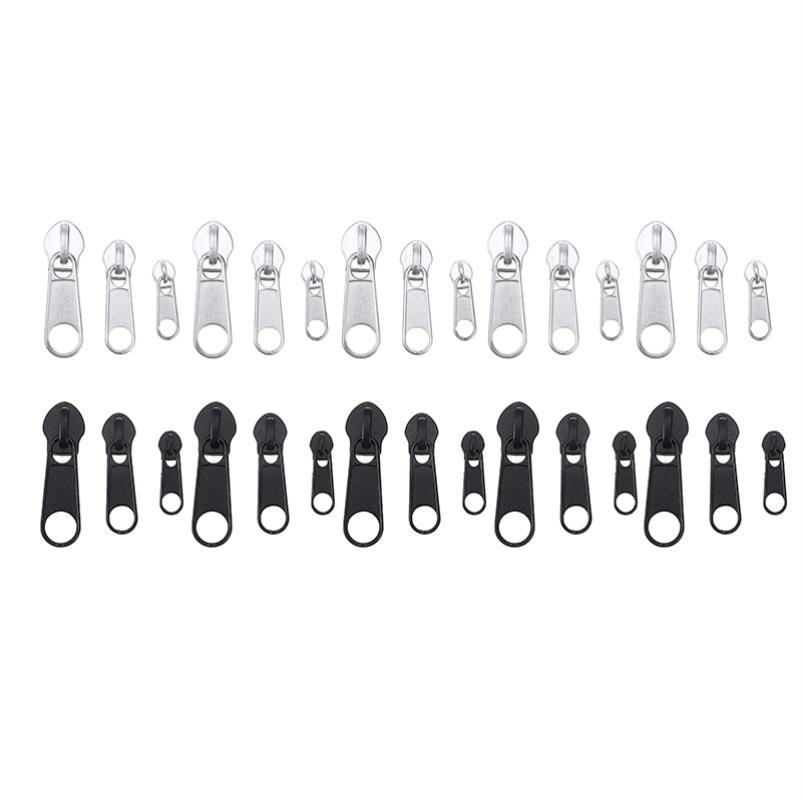 Aerzetix - C64682 - Set van 2 metalen ritssluitingen nr. 3 30 cm niet scheidbaar chroom - Decoratieve ritssluiting - Kleur zwart - Mesh schuif fournituren kleding naaien