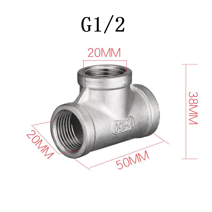1/2" 3/4" 1 BSP Thread Tee Elbow Docking Hex Nipple Threaded Reducer Pipe Fitting 304 Stainless Steel: tan