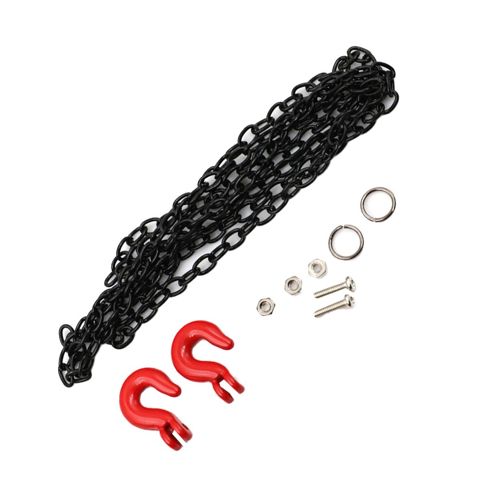 Piezas de repuesto para 1:10 RC Rock Crawler, gancho de remolque de Metal, decoraciones de cadena, modelo de vehículo