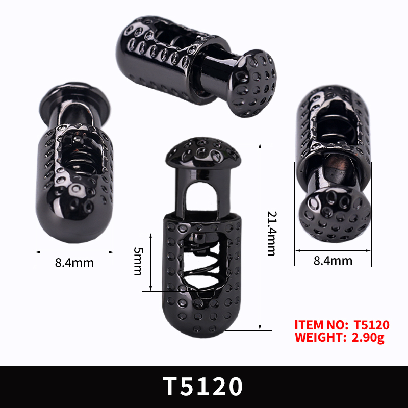 50pcs Metal Toggle Spring Loaded Cord Locks Drawstring Rope Clip End Round Ball Sliding Fasten Button Lanyard Paracord Stopper: T5120