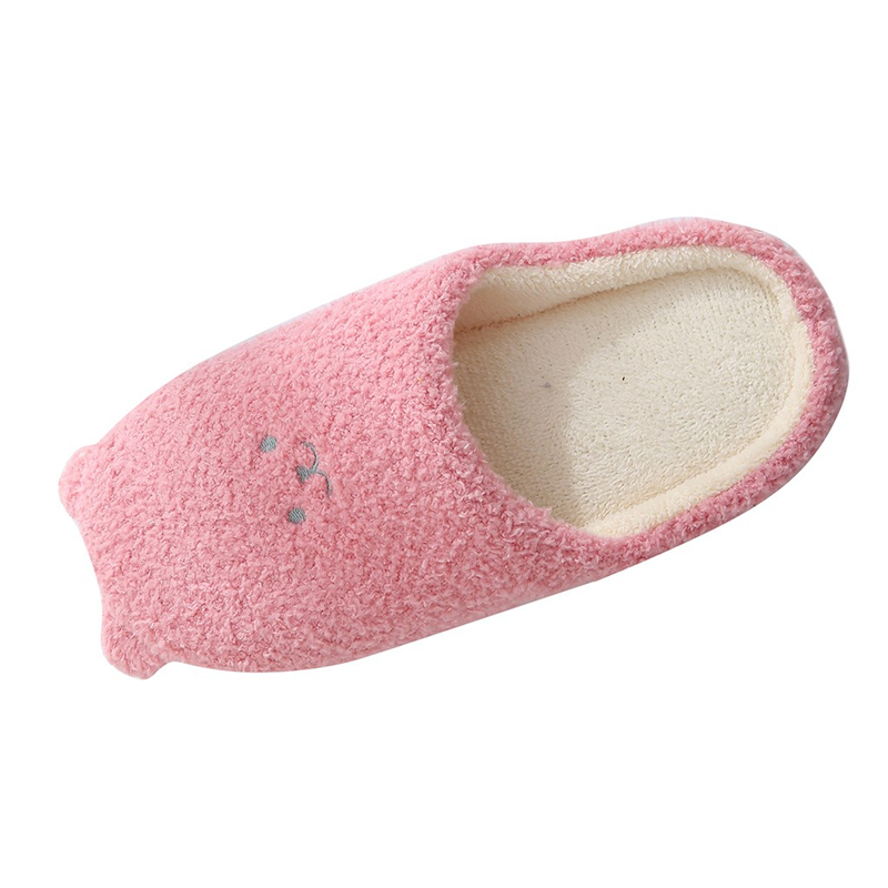 Vrouwen Leuke Cartoon Beer Slippers Winter Warm Flock Slaapkamer Slipper Indoor Platte Schoenen Zachte Pluche Slippers Zapatos De Mujer FN55: red / 35.5