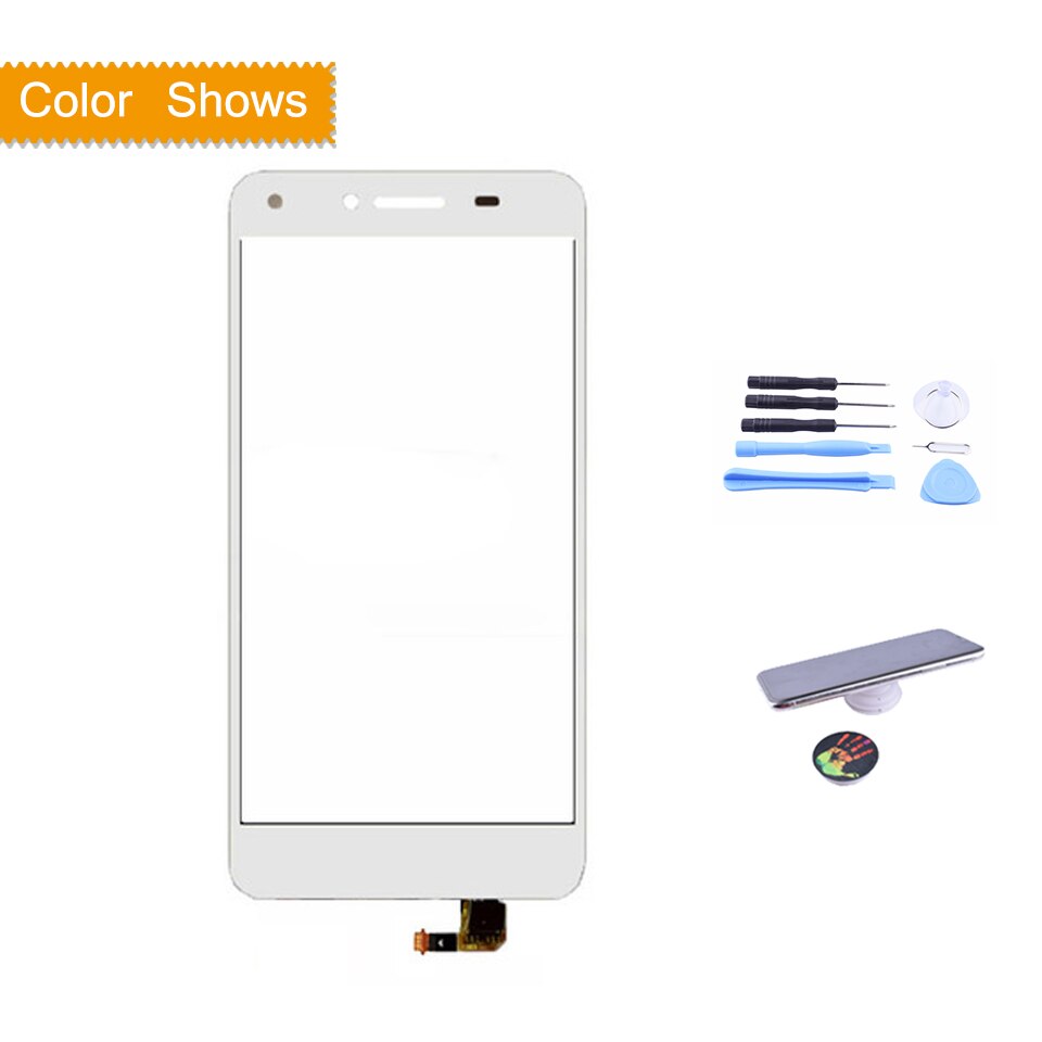 Pantalla táctil para Huawei Y5II Y5 II CUN-L01 CUN-L23 CUN-L03 CUN-L33 CUN-L21 pantalla táctil de digitalizador de Lentes de vidrio de Panel frontal: white with gift