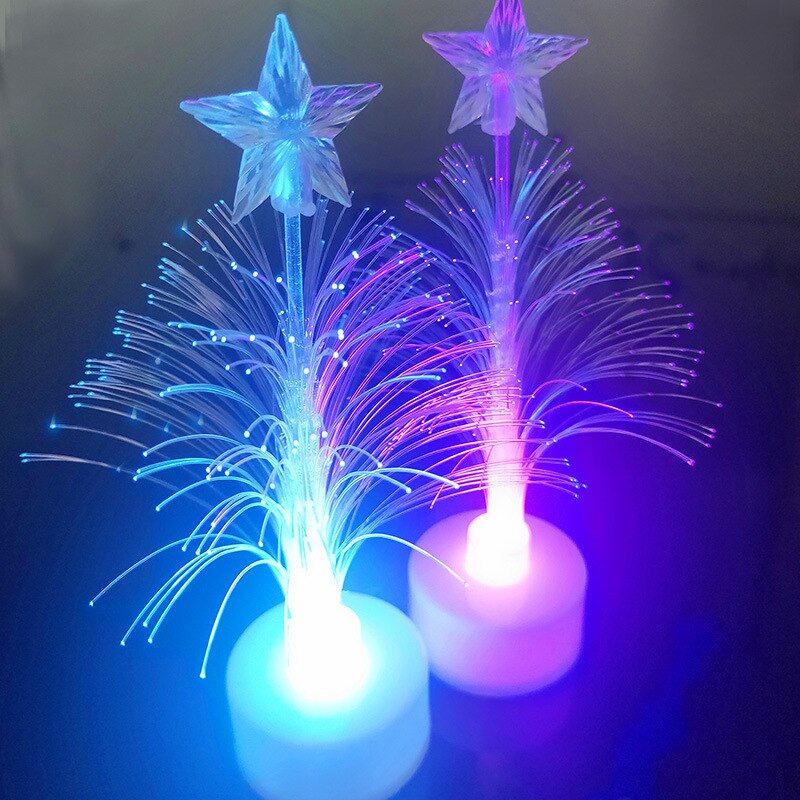 2Stck Neue Bunte Weihnachten Baum Weihnachten Spielzeug LED-Blitz Optische Faser Baum LED Spielzeug für freundlicher Haben eine gute