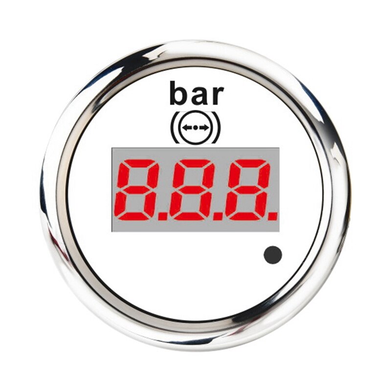 52mm Digital Air Pressure Gauge 0-10 Bar Universal Stainless Steel Meter Indicator Red Backlight with Alarm