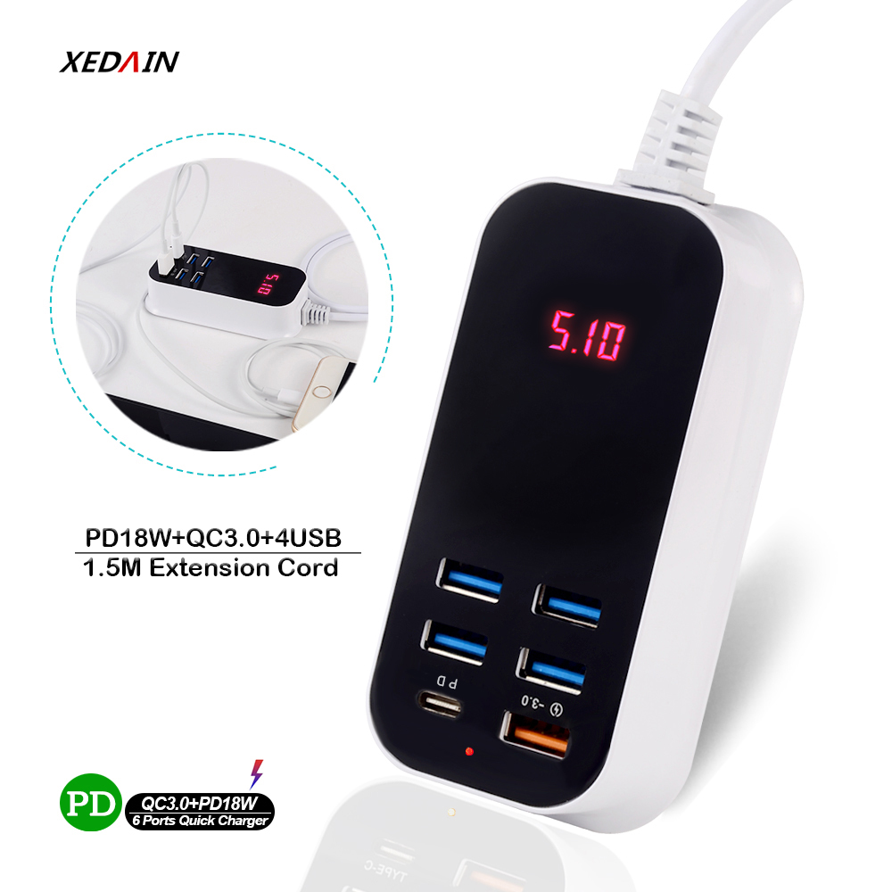 Vários portos pd carregador rápido multi usb carregador de viagem carga rápida qc3.0 adaptador para xiaomi iphone 13 todo o telefone inteligente carregador