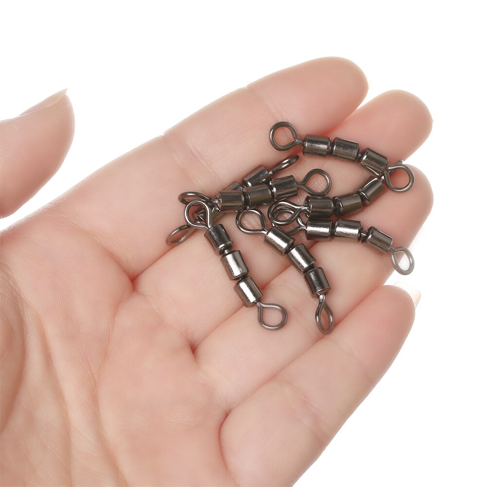 10 PCs/Set Stainless Steel Safe Fishing Swivels Rolling Triple Corrosion Resistant Lightweight Hook Connector Fishing Tackle