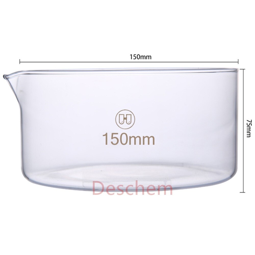 150mm*75mm,Glass Crystallizing Dish,Heavy Wall Lab Chemistry Glassware