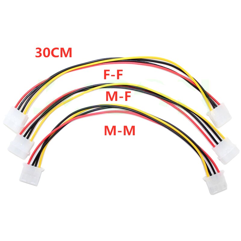 1 stücke 30cm Computer Netzteil IDE Molex 4-Stift Männlich Weiblich Verlängerung Energie Kabel Reinem Kupfer Draht Ader Kabel 5,08mm Tonhöhe