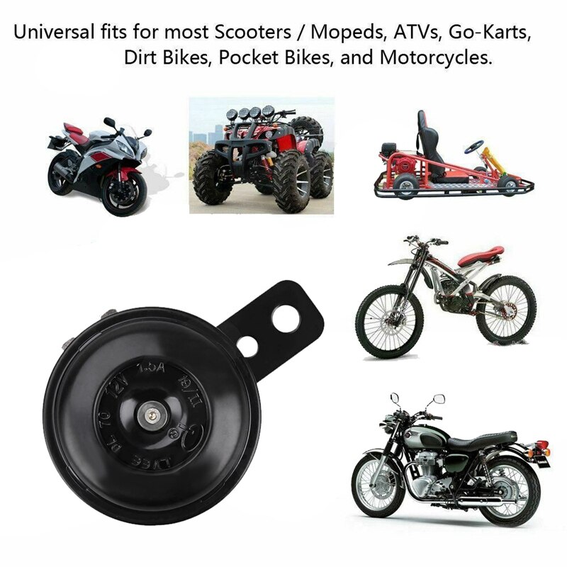 12V Waterproof Loud 105DB Round Loud Horn Speaker Universal Motorcycle Car Electric Bike ATVs Horn