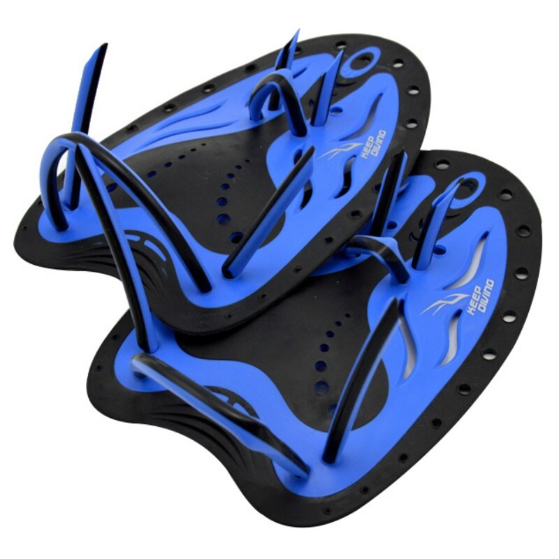 Zwemmen Peddels Training Pro Verstelbare Siliconen Hand Zwemvliezen Handschoenen Padel Vinnen Flippers voor Mannen Vrouwen Kinderen Leren Gear GMT601: Blauw / S