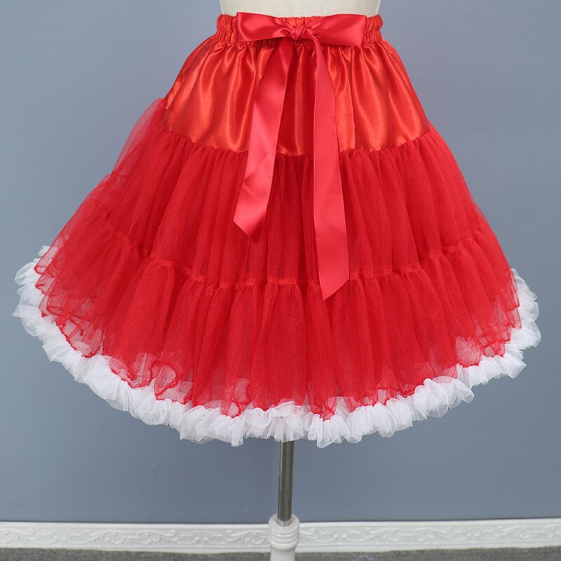 White Black Lolita dress skirt Petticoats 2022 Jupon lolita petticoat underskirt Falda Cerceau mariage: Red White