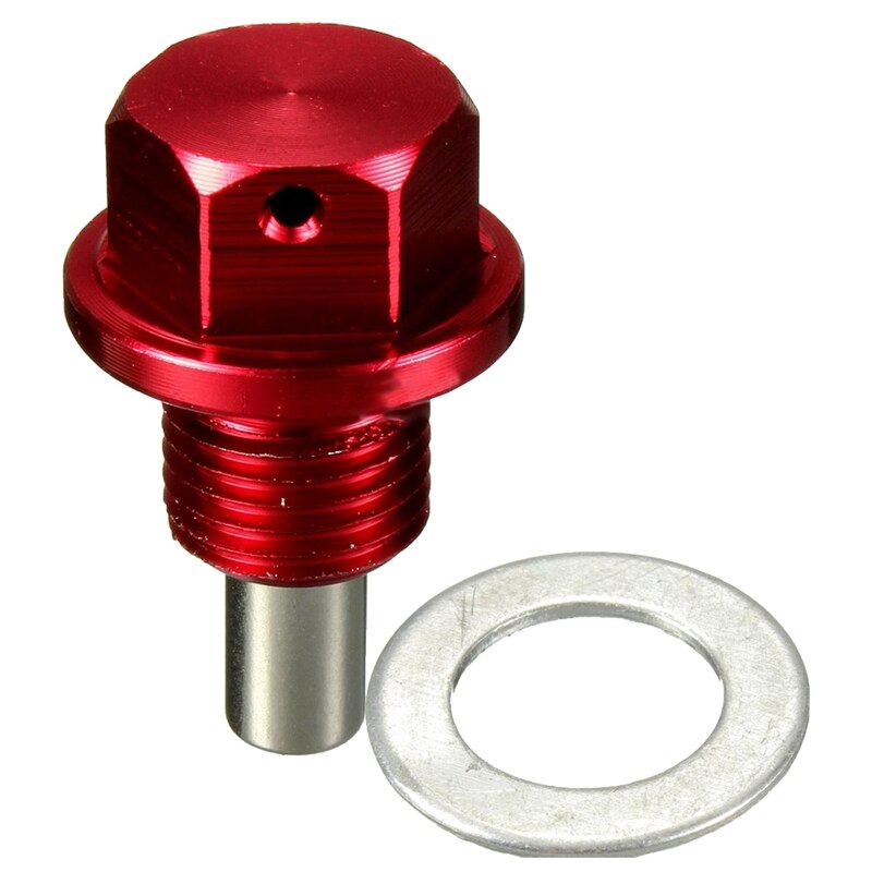 M12 X1.25 Magnetische Motorolie Pan Afvoer Filter Adsorberen Plug Bolt Crush Washer