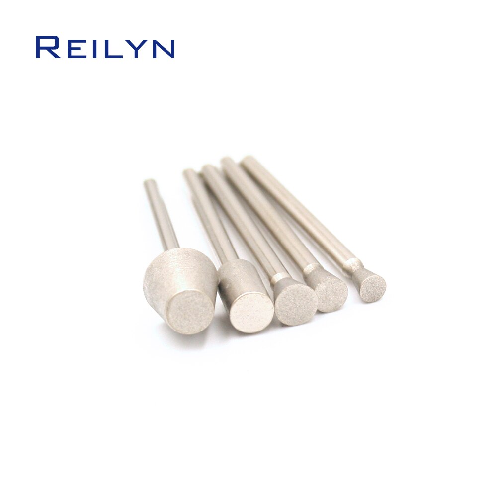 3.17Mm Diamant Slijpen Bits 50 Stuks 400 # Diamond Bit Dremel Polijsten Hoofd Slijpen Burr Voor Dremel Boor Gereedschap