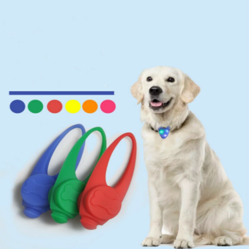 Pendentif lumineux pour chien avec étiquette LED étanche pour chien, lumière clignotante de sécurité nocturne, lumière lumineuse Anti-perte, collier d&#39;étiquette en Silicone