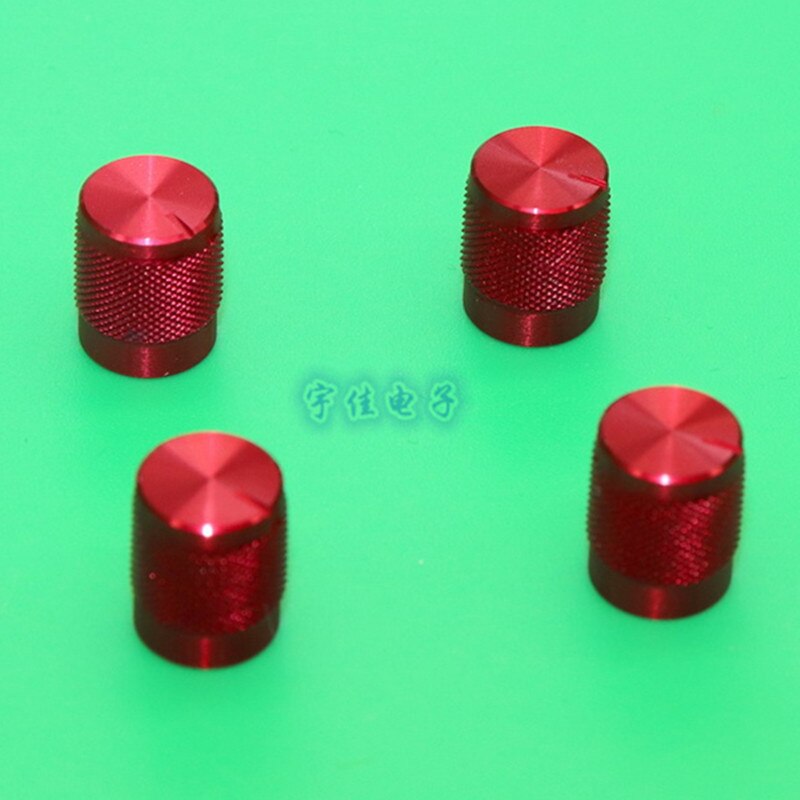 Perilla pequeña de aleación de aluminio rojo, potenciómetro codificador, tapón de ajuste, cubierta de perilla, tapa, eje de flores, 6mm, 10x12mm, 5 uds.