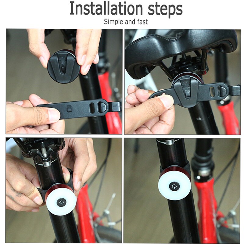 Mini Fiets Achterlicht Fiets Achterlicht Achterlicht USB Oplaadbare Zaklamp Veiligheid Waarschuwingslichten Fietsen Accessoire Rode Kleur