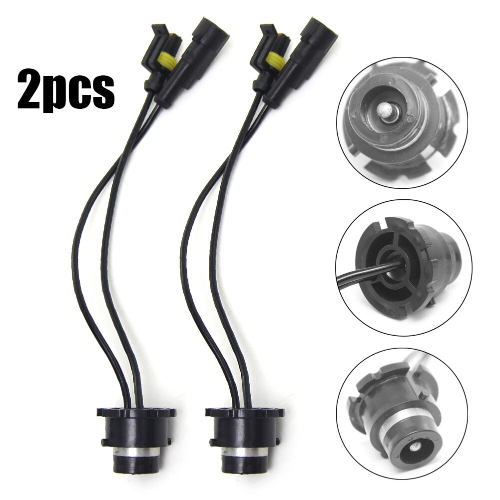 2pcs D2S D2R D2C D4S HID ballast for bulbs wiring Harness AMP relay wires cable base adapters sockets: Default Title