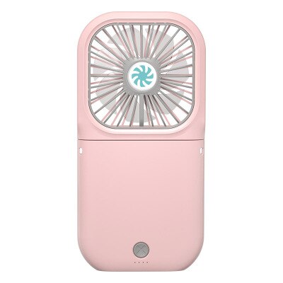 Draagbare Mini Powerbank Met Usb Koelventilator 3000 Mah Usb Fan Desktop Vouwen Powerbank Outdoor Schat Powerbank Meisje: pink