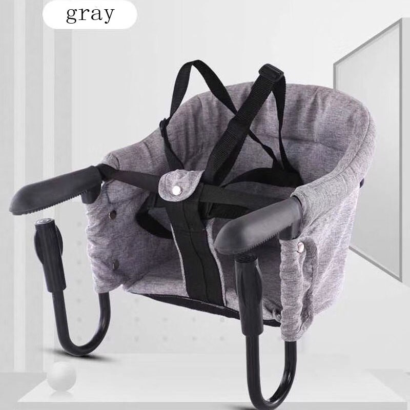Silla alta plegable portátil para comer al bebé, cinturón de seguridad, asiento para bebé, silla de comer con gancho para bebé, elevador infantil: CM028