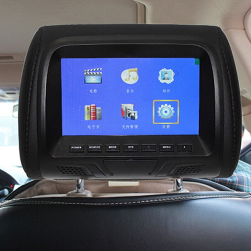 Car Universal 7Inch Tft Led Screen Car Mp5 Player Rear Headrest Digital Display Support Av / Usb / Sd Input / Fm / Speaker - Bla