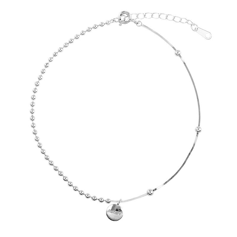 925 Sterling Silber Glück Runde Rabatt Knöchel Armbinde Für Frauen Fuß Zubehör Strand Fußkettchen Schmuck S-B429