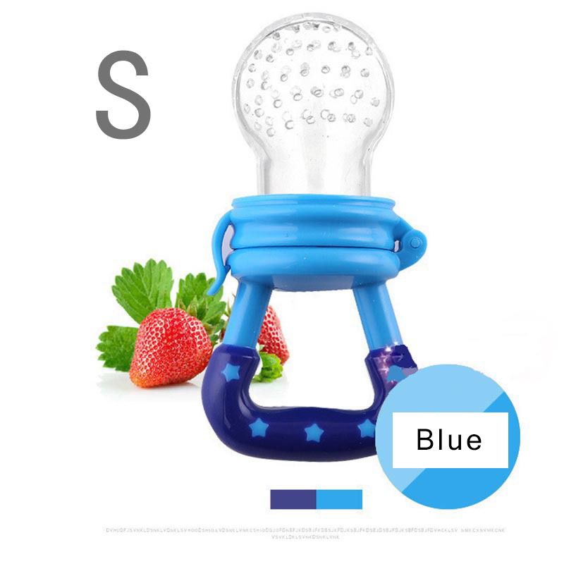 Bpa Gratis Pasgeboren Baby Bijtring Baby Tepel Fruit Food Beet Fopspeen Geboorte Baby Silicone Bijtringen Safe Feeder Bite Voedsel Tool: Blue S