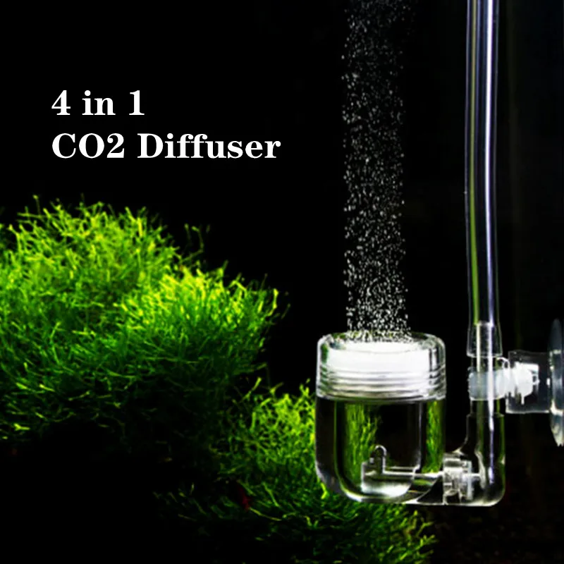 4-in-1 aquarium CO2-diffuser Kooldioxide verstuiverdiffuser met zuignap voor aquarium Geplant aquariumaccessoiresienia ★okset