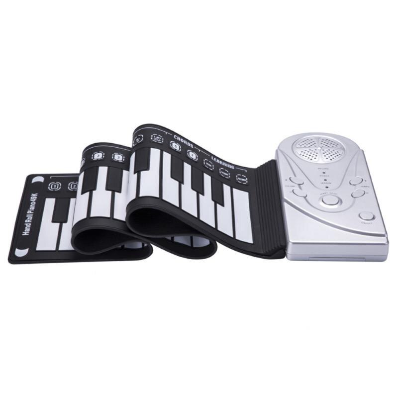 49 näppäintä taitettava joustava piano usb midi ulostulo silikoni joustava näppäimistö elektroniset pianot aloittelija väline: Hopea
