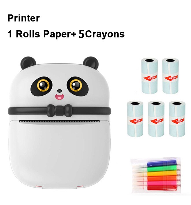 Portable MINI Printer Thermal Print Photo Pocket Thermal Label Printer 58mm Printing Wireless Bluetooth Android IOS Printers: black-j5