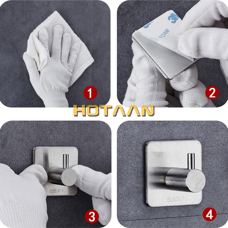 SUS 304 Stainless Steel Robe Hooks Wall Door Clothes Hanger Kitchen Bathroom Rustproof Towel Hooks Bathroom Accessory Organizer