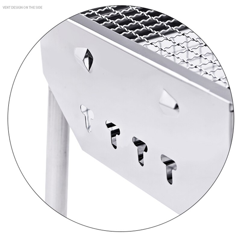 Stainless Steel BBQ Grill Portable BBQ Grill Folding Barbecue Grill Stainless Steel Charcoal BBQ Grill Outdoor Cooking Camping