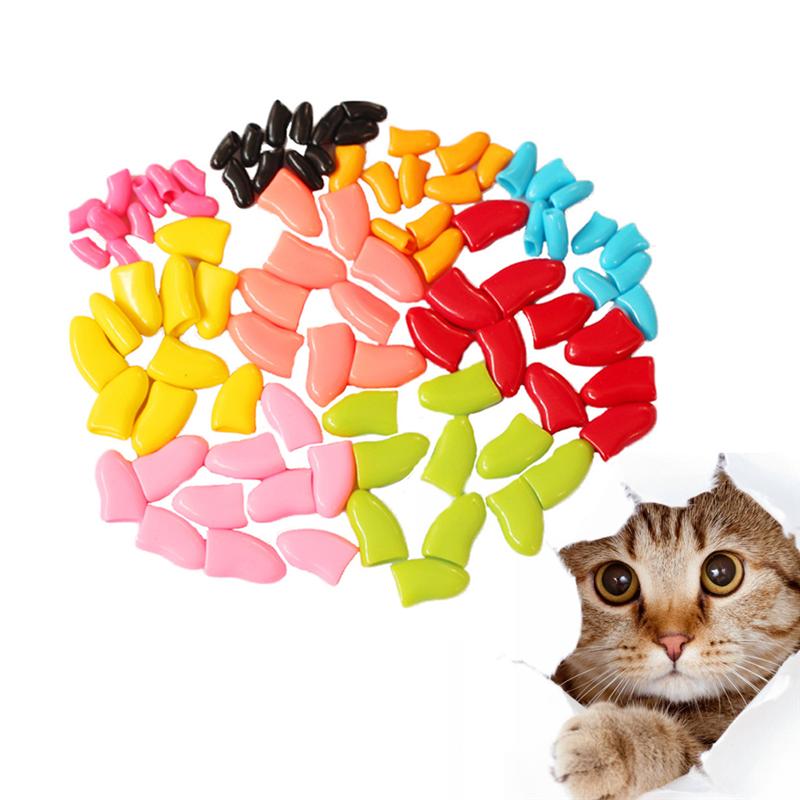 140 stuks nagelkapjes voor huisdieren, mooie klauwbeschermers voor katten, maat xs (gemengde kleur)
