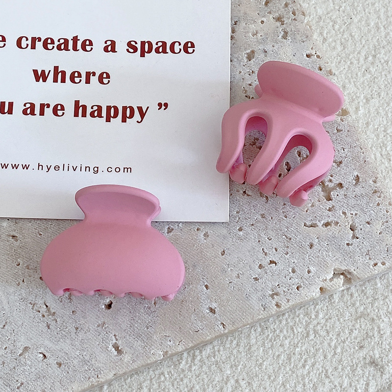 Women Vintage High Ponytail Fixed Geometric Small Hair Claws Lady Convenient Headband Hair Clip Hairpin Hair Accessories: 2pcs dark pink