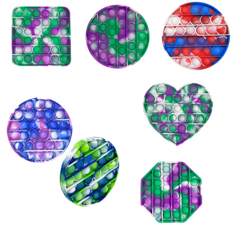 Fidget Toys Anti-Stress Push PopIt Bubble Sensory Rainbow Fidget ToyRestore Emotions Stress Reliever Toy for OCD Anxiety