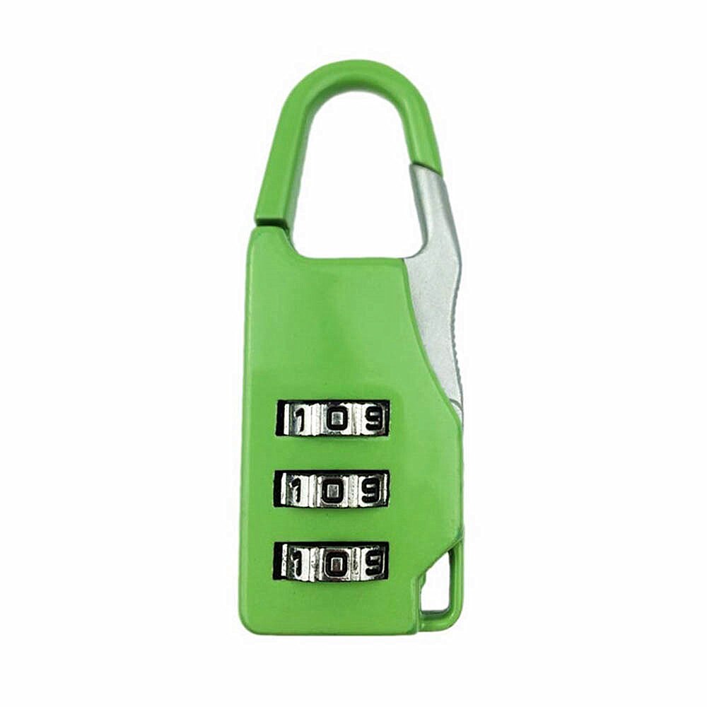 Resettable 3 Mini Dial Digit Number Code Password Combination Padlock Travel Suitcase Luggage Security Number Lock: Green