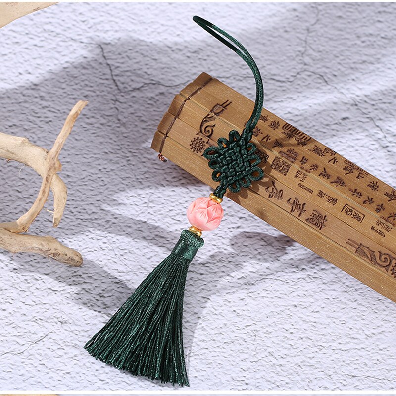 Cuentas de flor de loto de , 2 piezas, nudos chinos, borlas, joyería artesanal, bolsa de cortina, accesorios decorativos, borlas artesanales