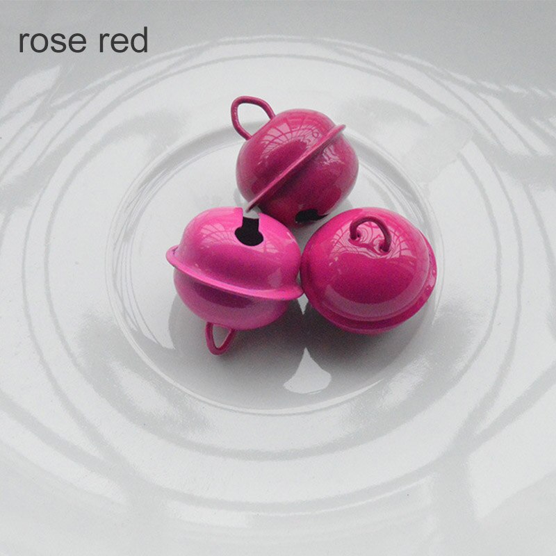 20 Stks/set Jingle Bells Handgemaakte Snoep Kleur Diy Ambachten Kerst Kleine Bells Boom Decoratie Jaar 'S Accessoires: rose red
