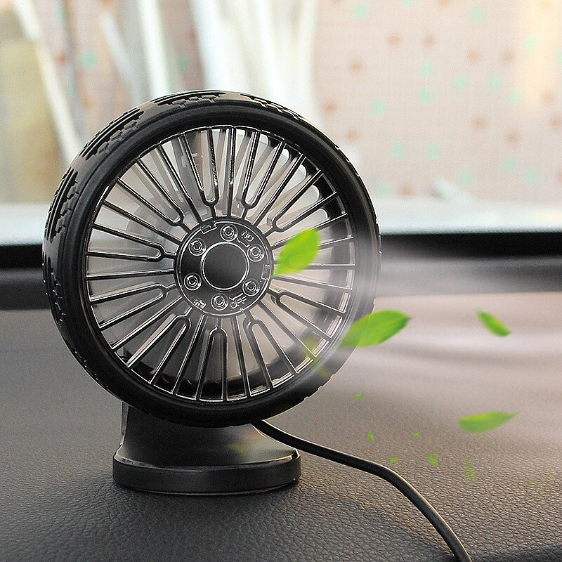 Ventilador USB Universal de coche de bajo ruido para ventilación de aire montado ventilador de refrigeración enfriador de coche verano negro